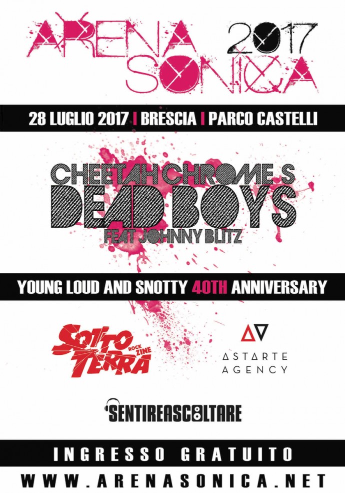 Arenasonica: annunciato il primo ospite del festival bresciano: Cheetah Chrome's Dead Boys, sul palco il 28 luglio